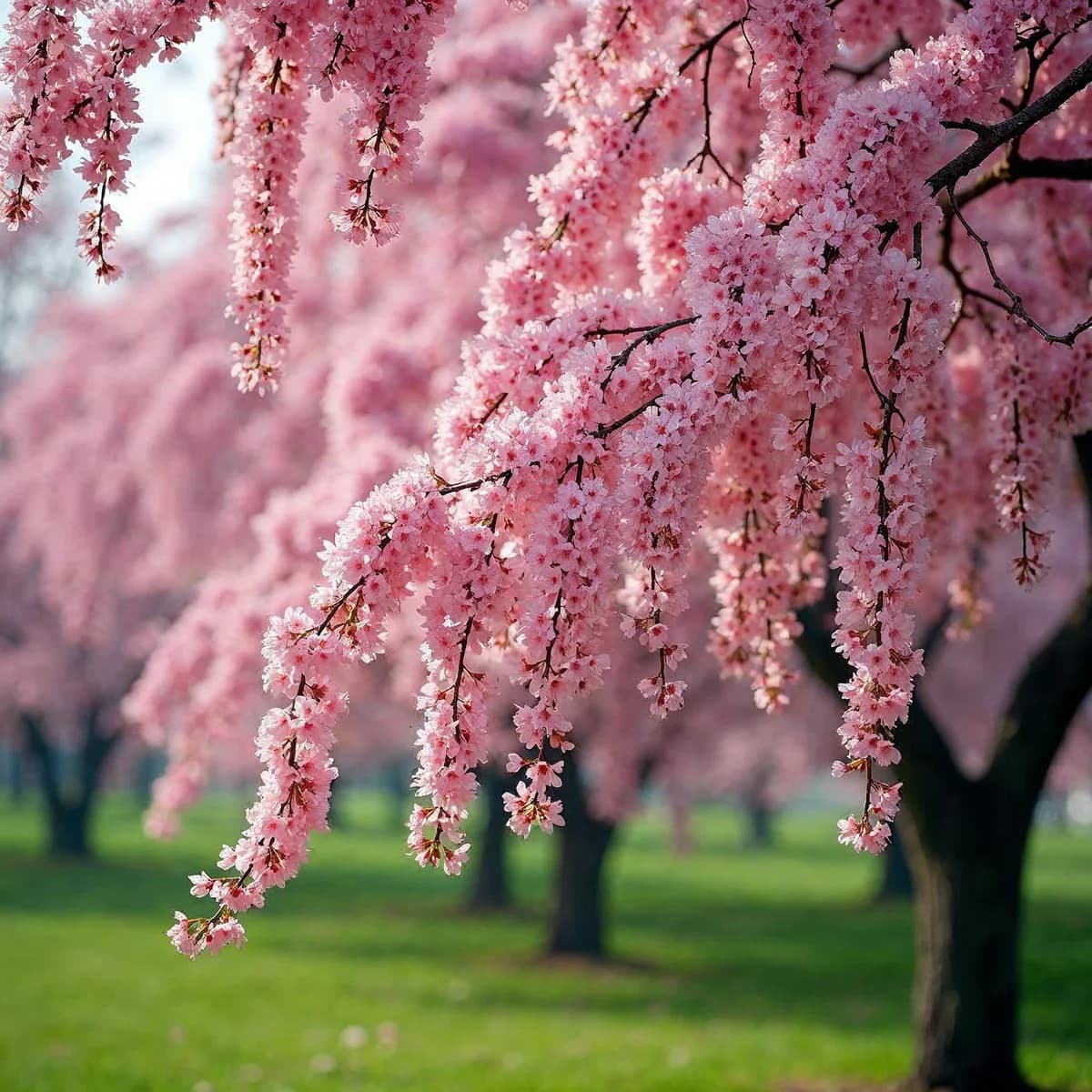 Snow Fountain Cherry weeping white flowers