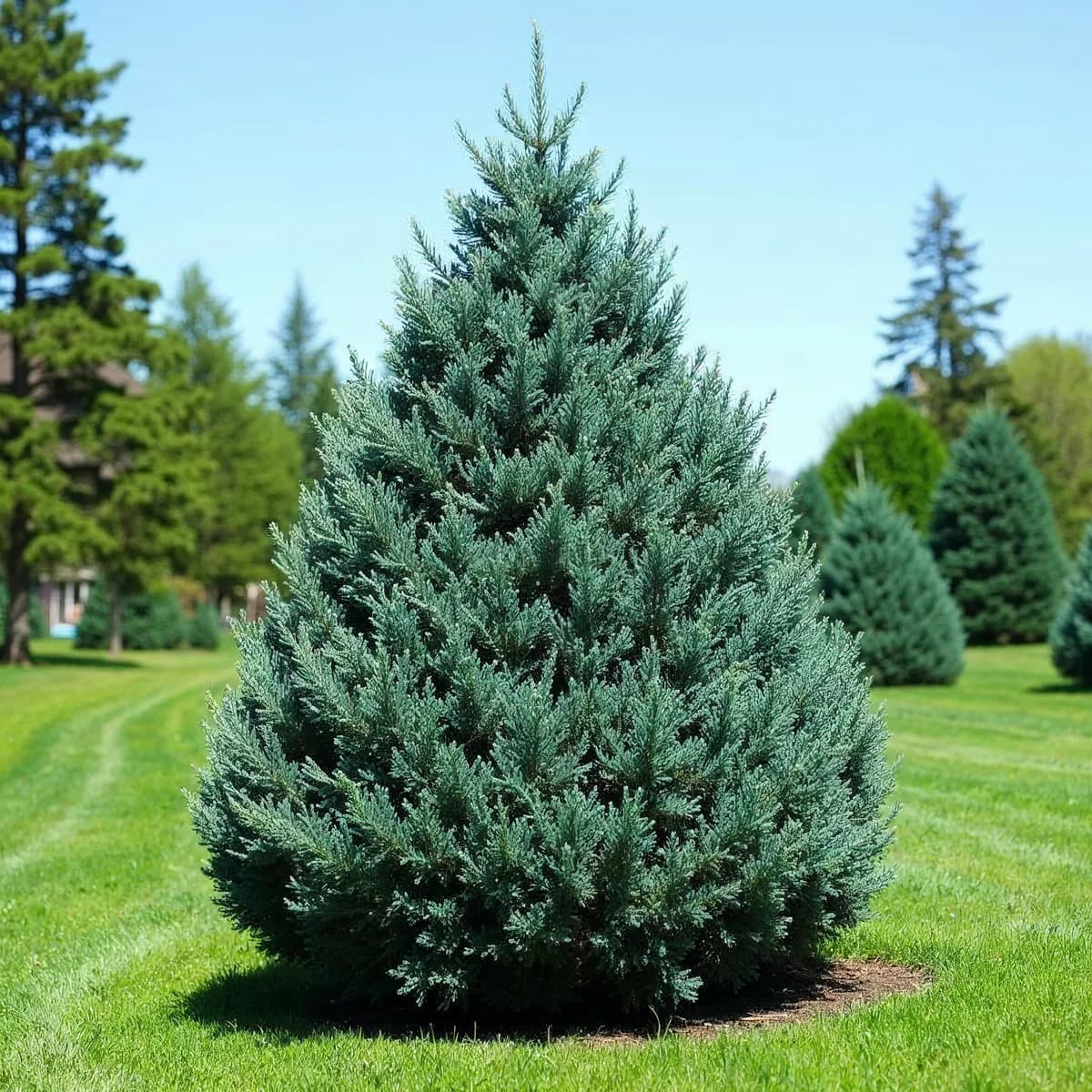 Blue Point juniper blue-green pyramidal